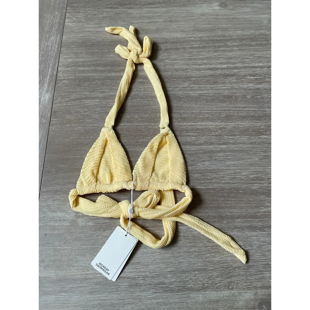 Monday Swimwear Morocco Top Honey Crinkle Medium New With Tags
